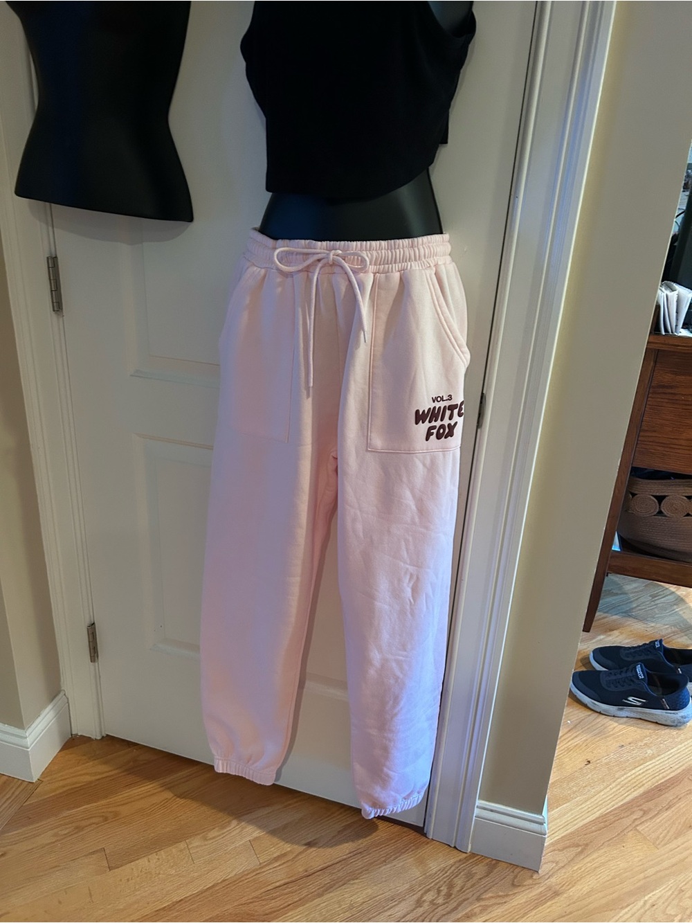 White Fox Boutique Light Pink Drawstring Joggers